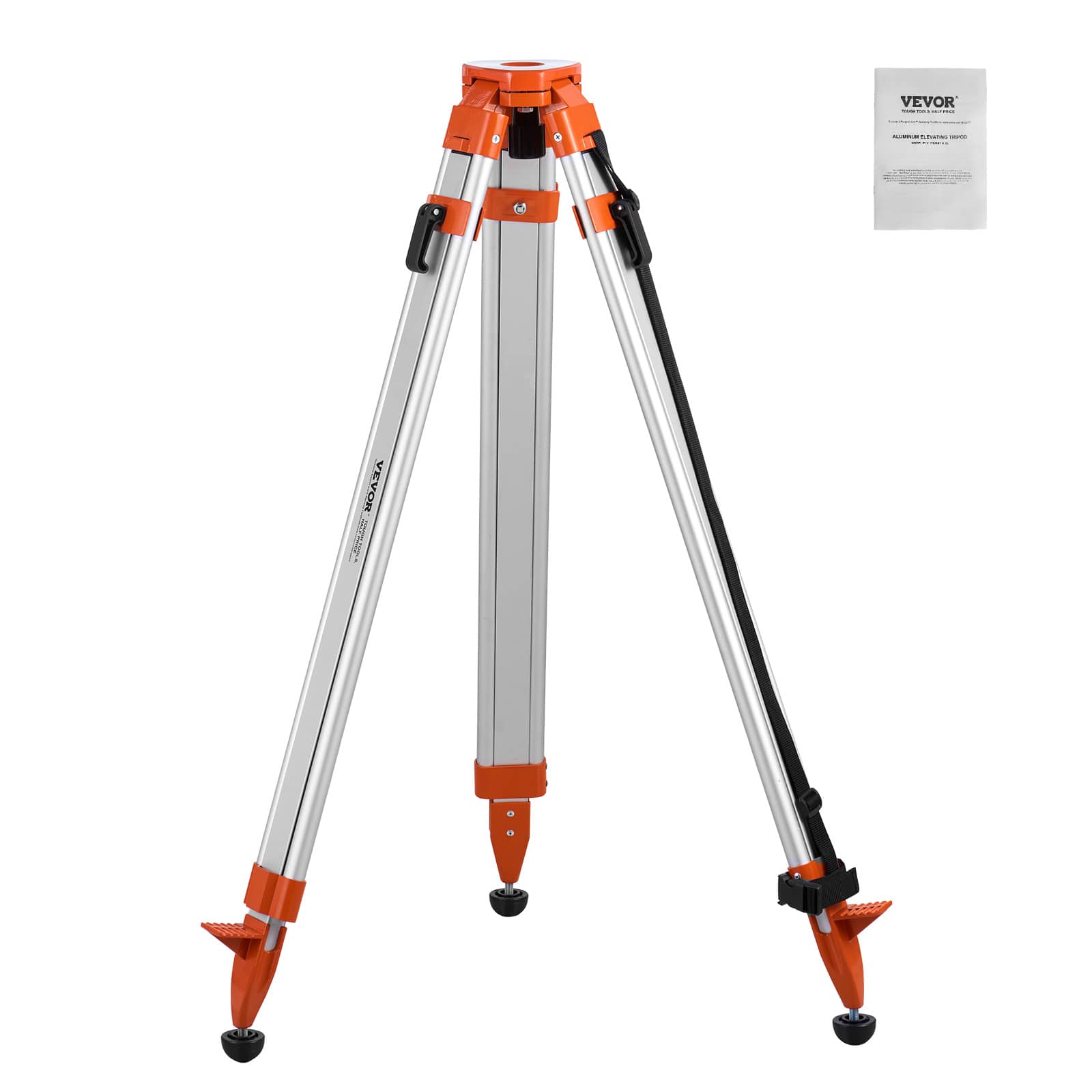 VEVOR - Laser Level Tripod Stand, 5/8"-11 Thread Mount, 16.53-65.55 inch Height Adjustment Heavy Duty Survey Tripod - Aluminum Natural Color