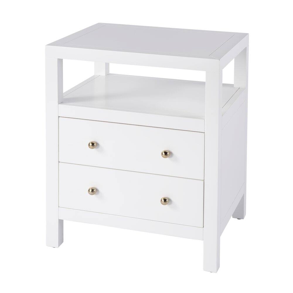 Alt View 2. Butler Specialty - Nora 2-Drawer Nightstand - White.