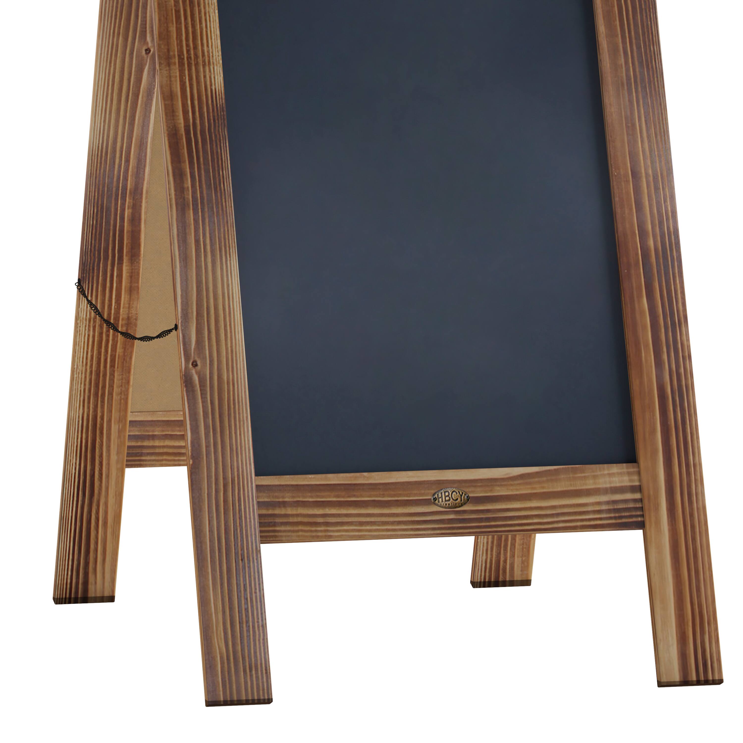 Alt View 10. Emma + Oliver - Rustic Double-Sided A-Frame Wooden Chalkboard with Magnetic Surface - Rustic Brown.