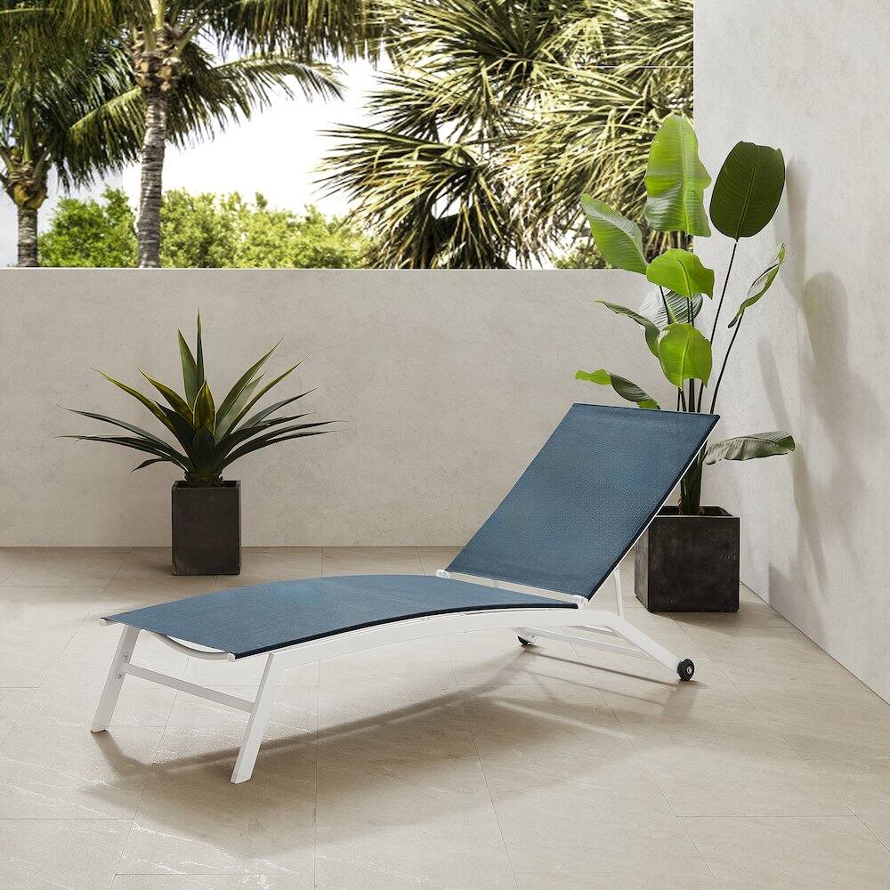 Alt View 10. Crosley Furniture - Weaver Outdoor Chaise Lounge - Navy.