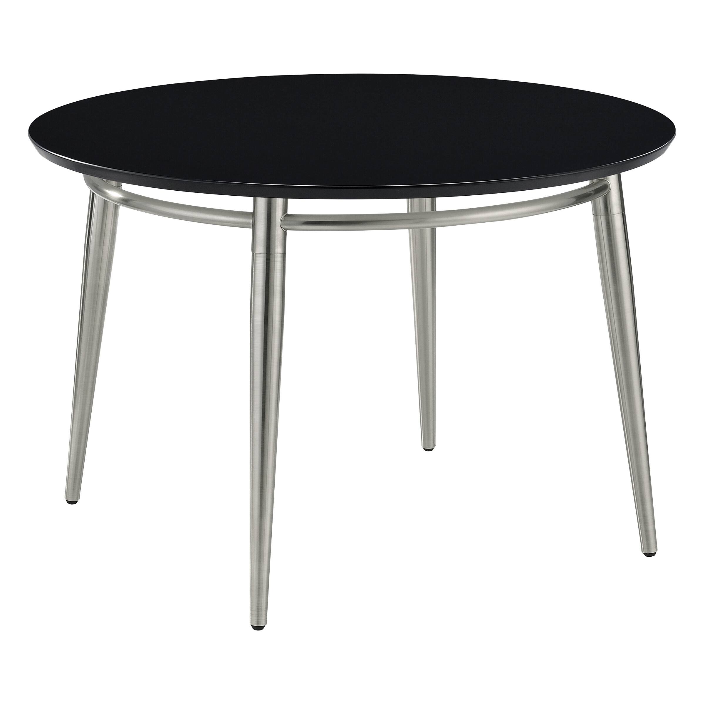 Angle. OSP Home Furnishings - Brooklyn Round Coffee Table - Black / Brushed Nickel.