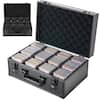 Front. VEVOR - Graded Card Case 4 Row 120 PSA Slab Storage Box with Secure Lock, Baseball Sports Trading Cards Holder Collector - Black.