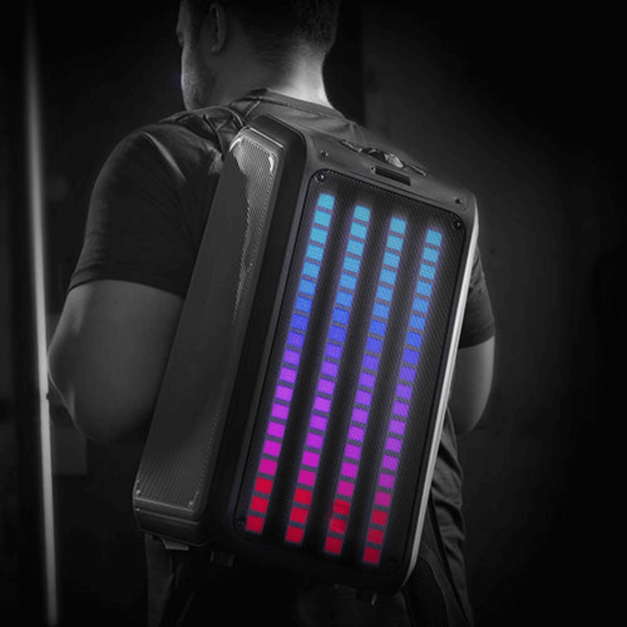 Alt View 8. iQ Sound - 2 x 6.5" Sound Traveler Portable Backpack Speaker w TWS, LED Lights.