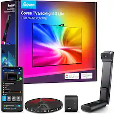 Govee TV Backlight 3 Lite
(For 55-65 inch TVs)
Fish-eye Correction
More accurate color picking
works with Google Home
works with Alexa
- Movie Watching DreamView
- Effects Lab
- Snapshot List
- Brightness 100%
- Mode
- Music Sync from device
- Sensitivity
- Place
- Video
- Color
- Scene
- Change color according to sound rhythm
- PA Num
- Aura
- Setoye Souee