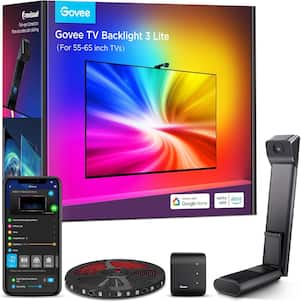 Govee - TV Backlight 3 Lite with Fish-Eye Correction Function Sync to 55-65 Inch TVs, Voice and APP Control, Adapter - Multicolor