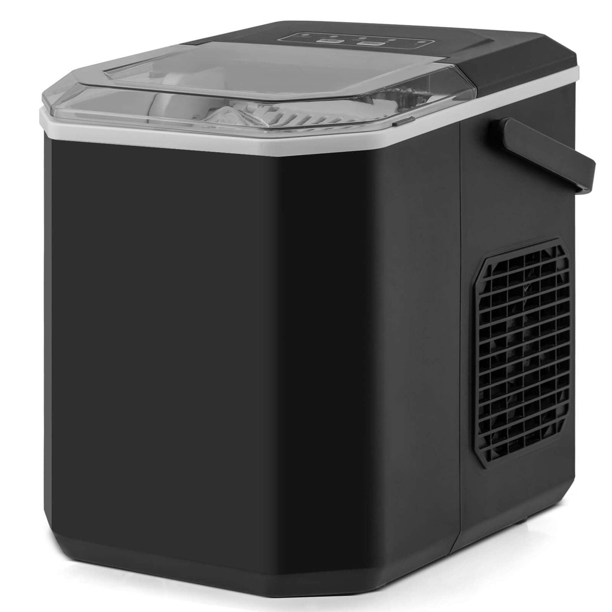 Front. Costway - Countertop Ice Maker Portable Ice Making Machine 6-13 Mins 9 Ice 26.5 lbs/24 Hrs Black - Black.