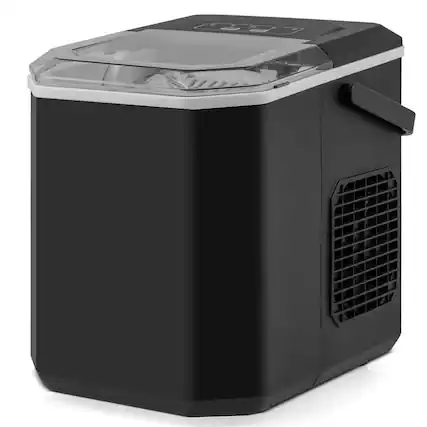 Front. Costway - Countertop Ice Maker Portable Ice Making Machine 6-13 Mins 9 Ice 26.5 lbs/24 Hrs Black - Black.