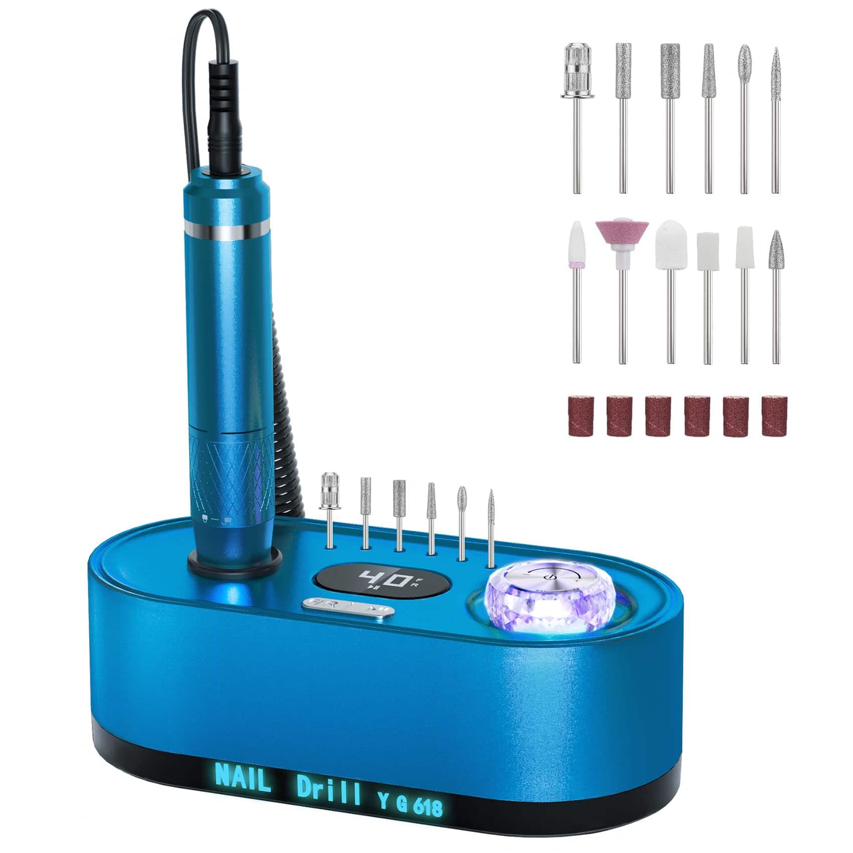 Stylel Star - Nail Set Beginner Drill UV Light Acrylic Powder Gel Polish Cordless 40000RPMNail Machine:professionaldrill