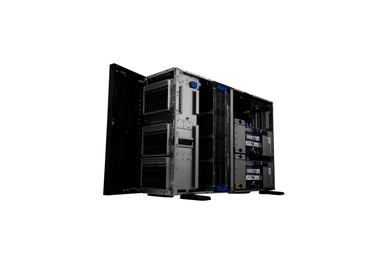 Alt View 2. HPE Aruba - HPE ProLiant ML350 Gen11 4510 2.4GHz 12-Core / 2x32G / 8SFF / MR408i-o / NS204i-u / 1GbE / 2x800W PS Tower Server - Black.