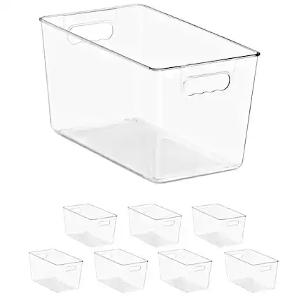 Front. Sorbus - Sorbus Clear Storage Bins, 8 Pack X-Large Organization Bins with Handles – Clear Storage Containers for Storage - Clear.