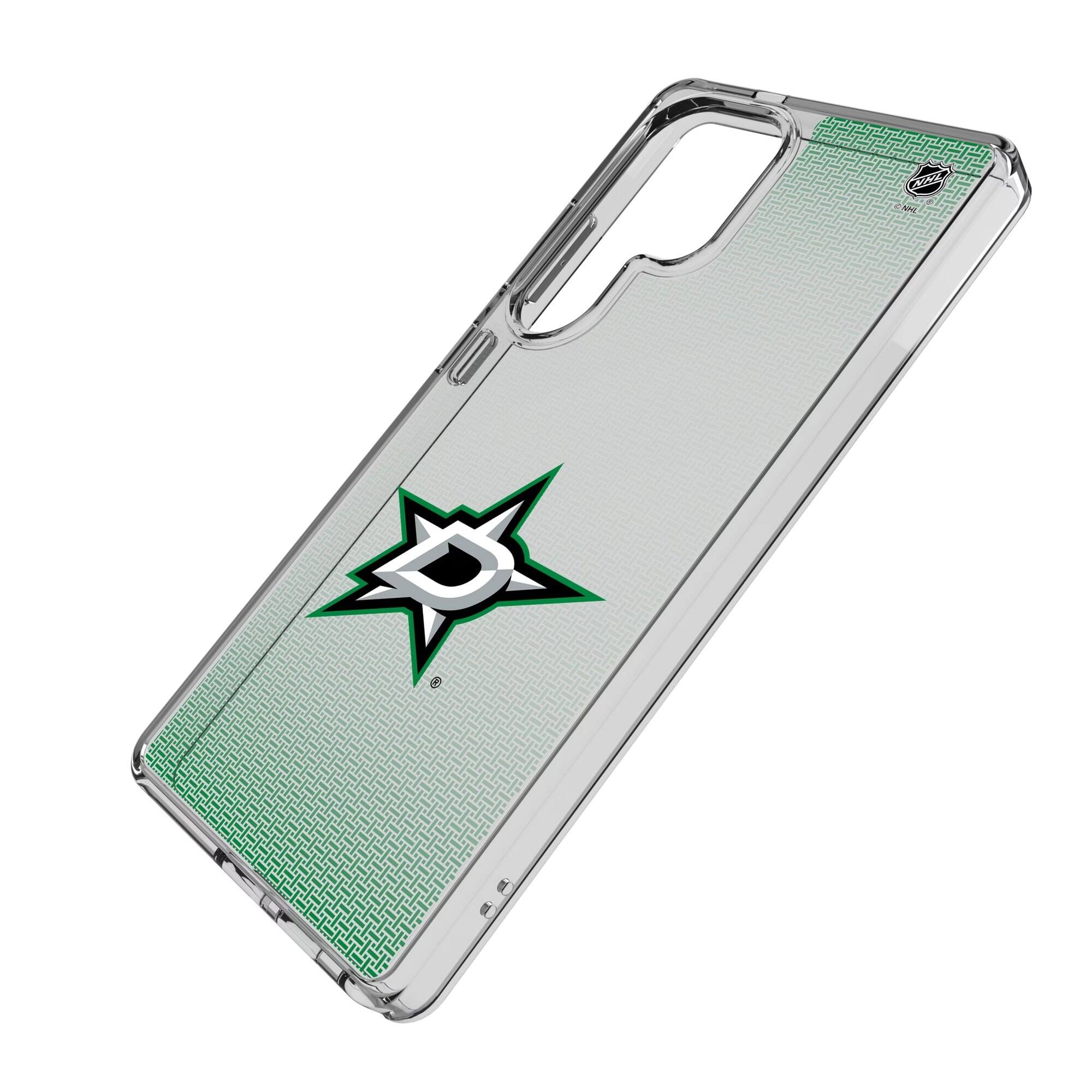 Alt View 1. Keyscaper - Dallas Stars Linen Logo Galaxy Clear Case - S24 - Multicolor.