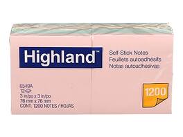 Highland - Notes, 3" x 3", Collection, 100 Sheet/Pad, 12 Pads/Pack - Assorted