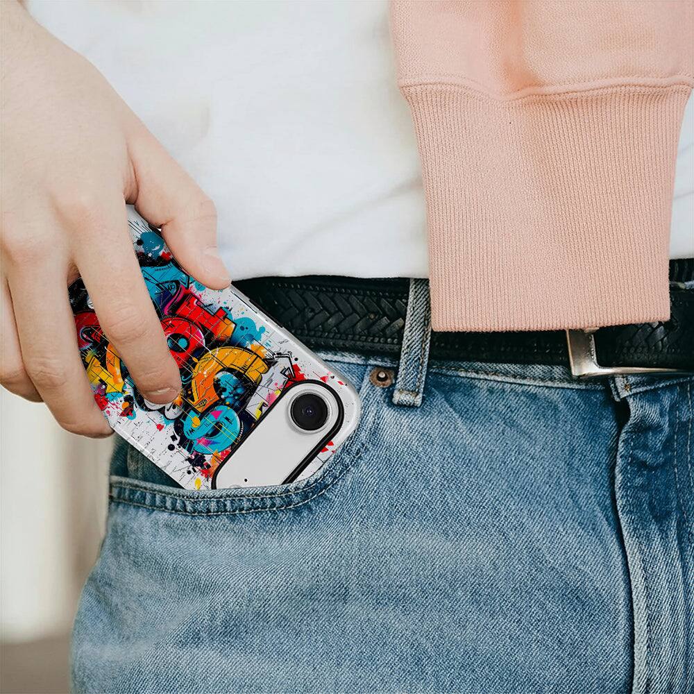 Alt View 4. BUBM - Smartphone Case for iPhone - 2-Layer Durable Smartphone Protection Case - Graffiti Riot - Graffiti Riot for iPhone Air.