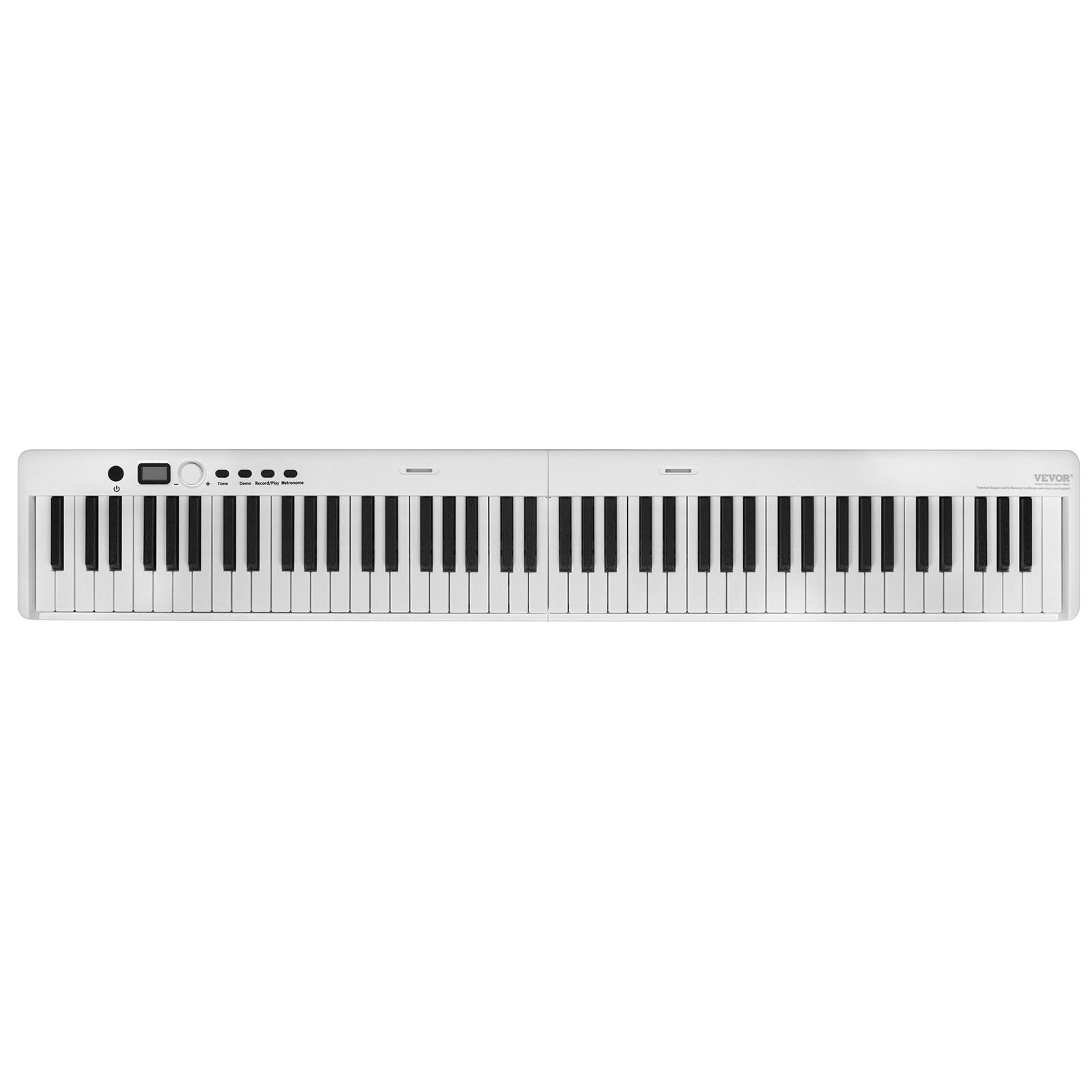 Alt View 5. VEVOR - 88 Key Folding Keyboard Piano, Bluetooth & MIDI, Portable Electronic Digital Foldable Piano - White.