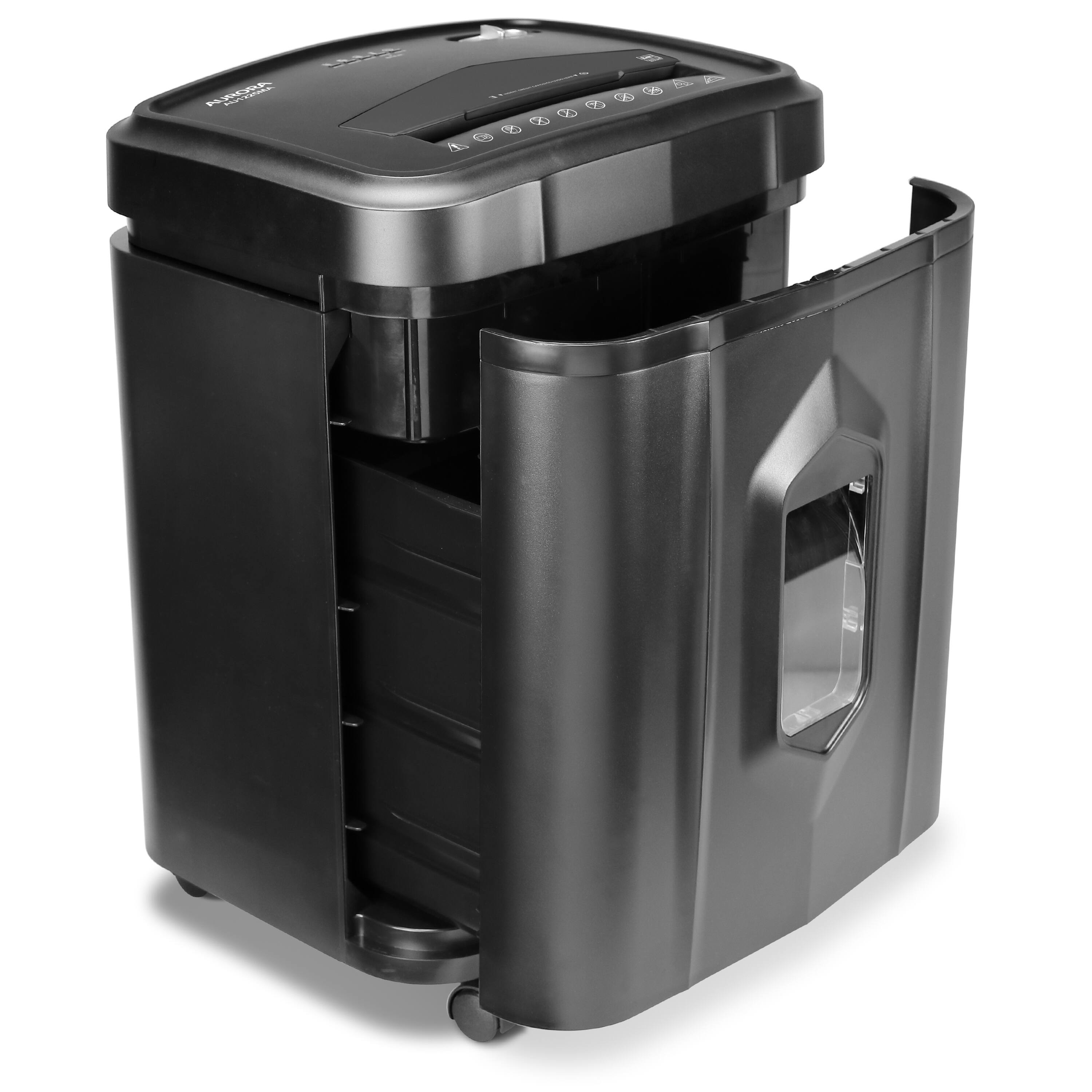 Alt View 3. Aurora - Aurora AU1225MA High-Security 12-Sheet Micro-Cut Paper and CD/Credit Card Shredder/ 5 gal basket/40 Minutes Run Time - Black.