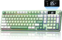 Womier - DK98 PRO 98% Gaming Keyboard,Wireless Membrane Creamy Keyboard with Media Knob & Screen - Green