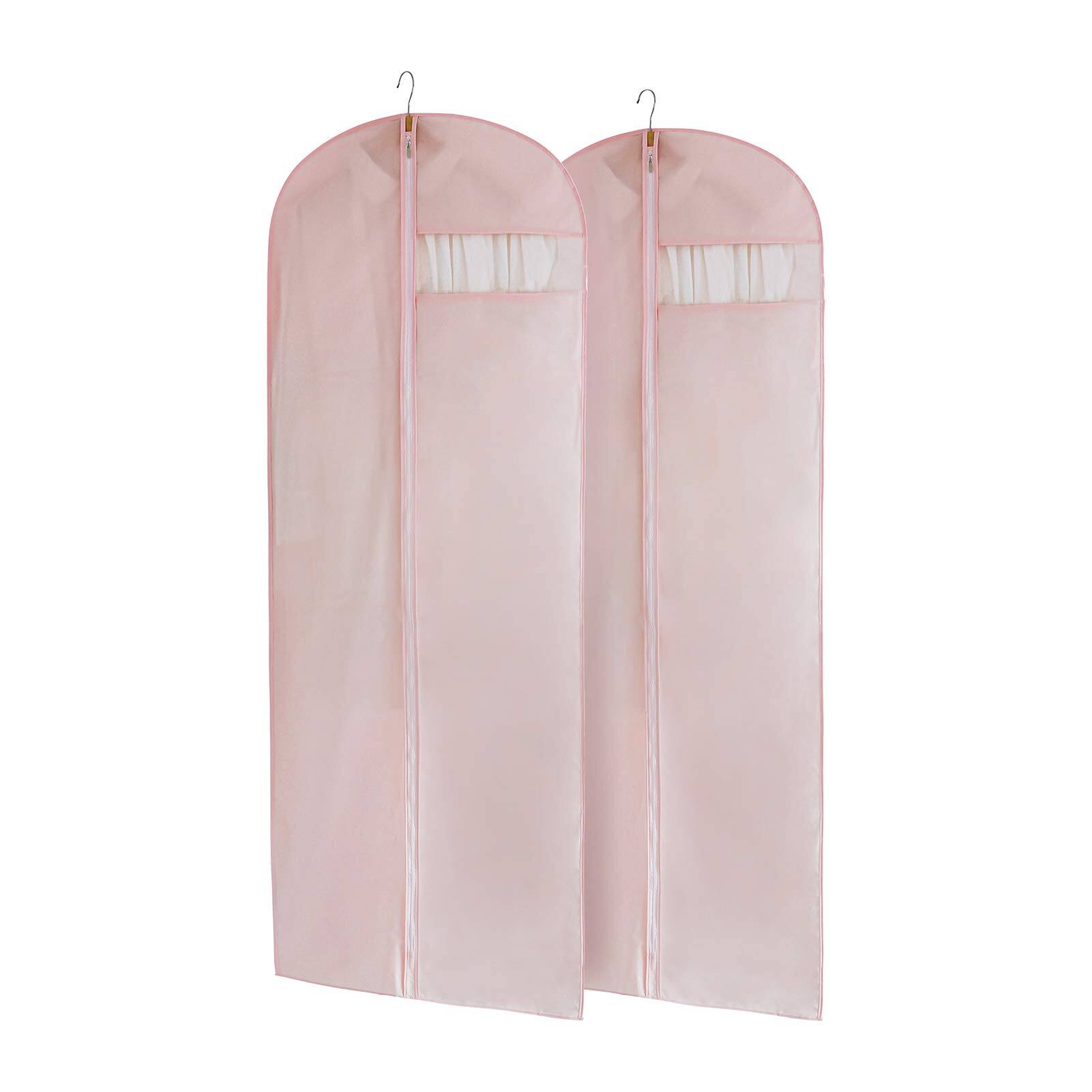 NICHOLAS KLEIN - Dress Bags For Gowns Long 65'' Garment Bag set Of 4 23.3'' X 65'' - 23.3" x 65" 2 Pack Pink
