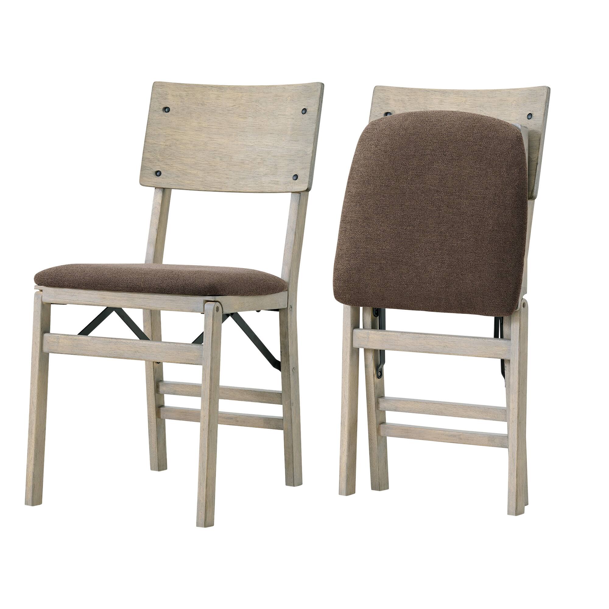Stakmore - Classic Comfort Curve Back Folding Chair, Driftwood Frame with Bravado Aztec Fabric - Gray
