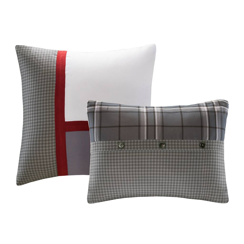 Alt View 3. Gracie Mills - Gracie Mills Elestren Plaid Comforter Set with Freshness Protection - Grey.
