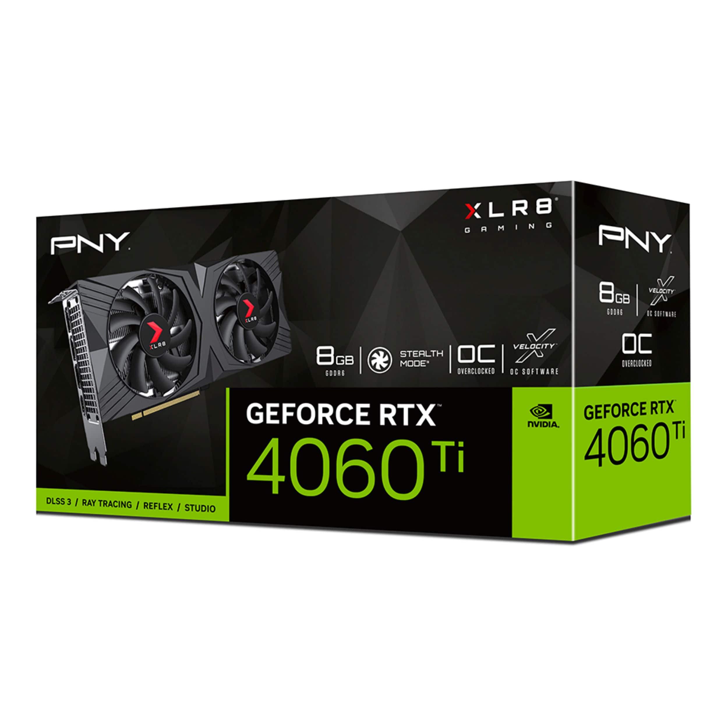 Alt View 18. PNY - NVIDIA GeForce RTX 4060 Ti 8GB OC GDDR6 PCIe Gen 4 x16 Graphics Card with Dual Fan - Black.