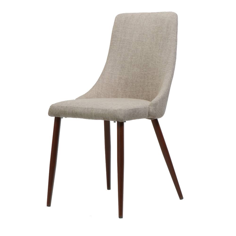 Alt View 2. Loheer - Loheer Mid Century Modern Fabric Armless Dining Chairs Set of 2 Wheat Dark Walnut - Wheat.
