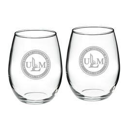 Jardine - ULM Warhawks Team Design Two-Piece 21oz. Stemless Wine Glass Set - Multicolor