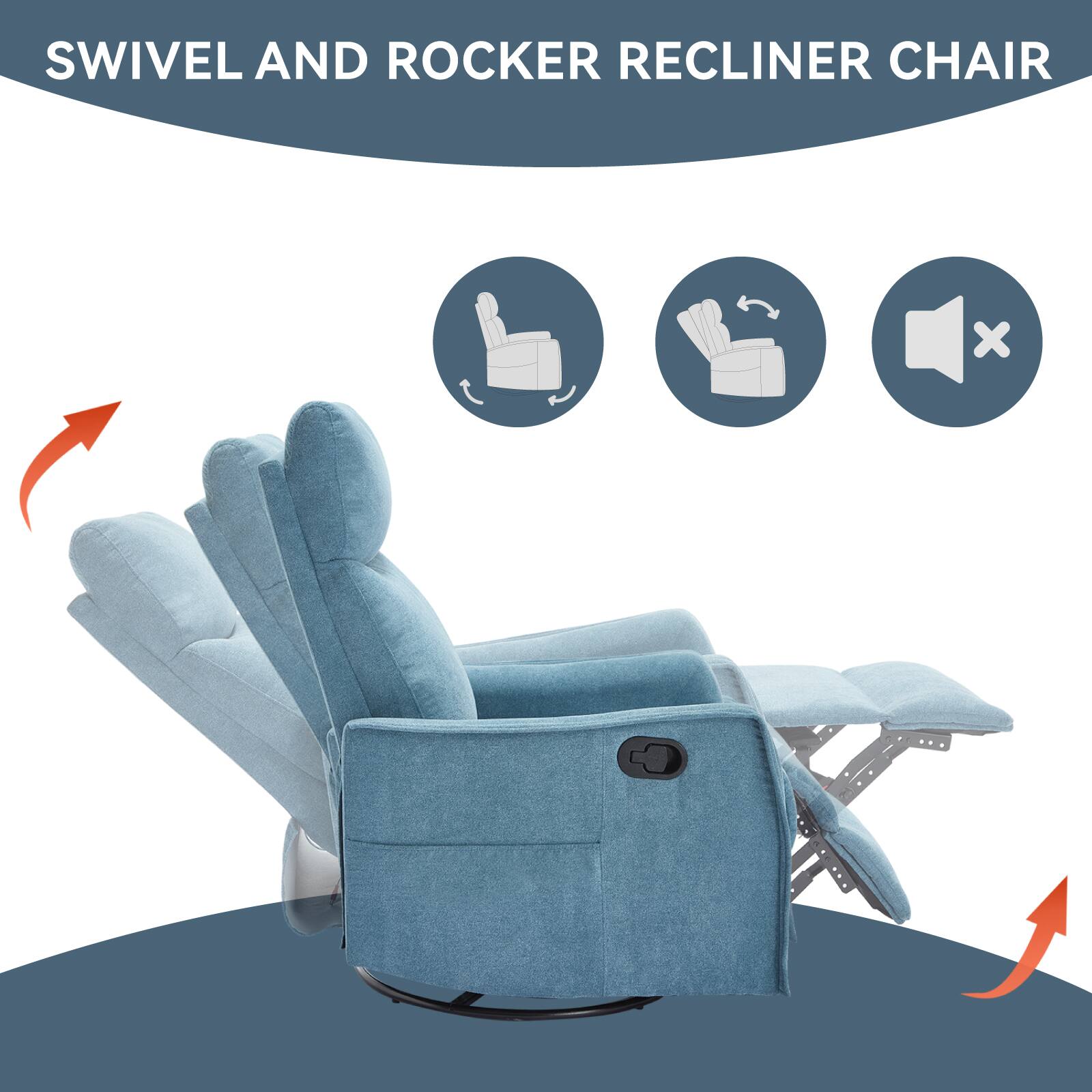 SWIVEL AND ROCKER RECLINER CHAIR
