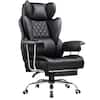 Front. AWPLAY - 400lbs Heavy Duty Computer Chair Faux Leather Comfortable Ergonomic Gaming Chair with Soft Armrests,Black - Black.