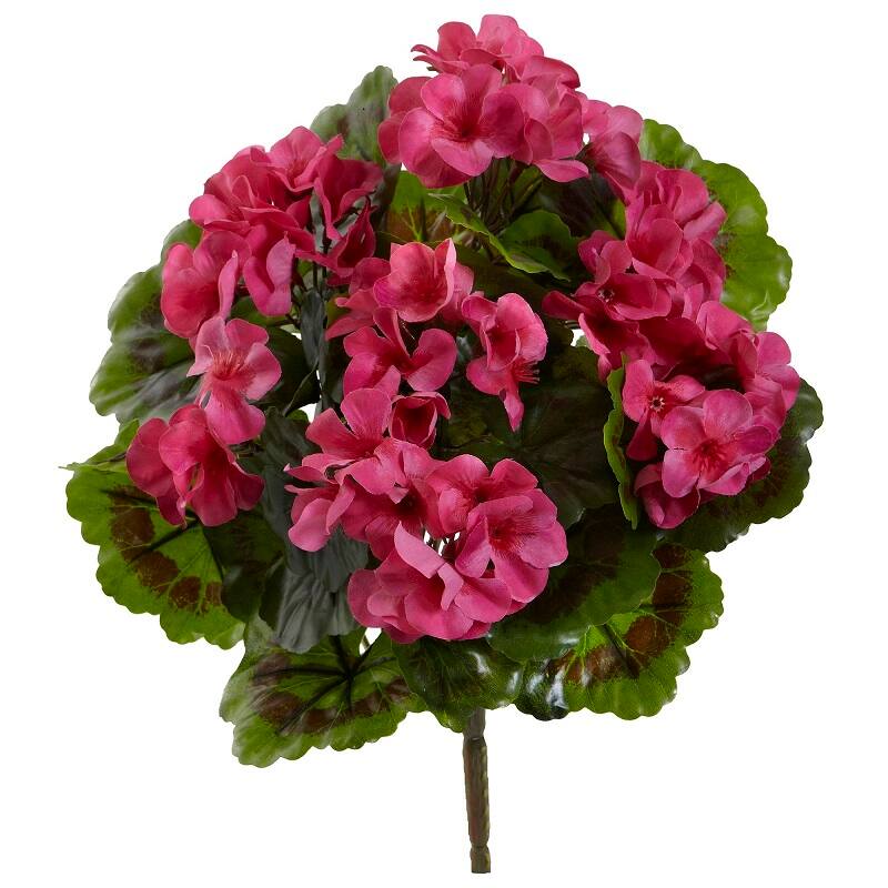 Front. BreeBe - 13" Geranium Bush UV Resistant (Indoor/Outdoor) (Set of 4) - Beauty.