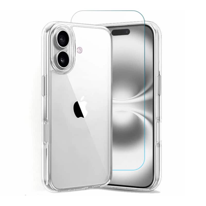 Entronix - iPhone 17 Bundle: Durable Case & Tempered Glass Screen Protector - Clear
