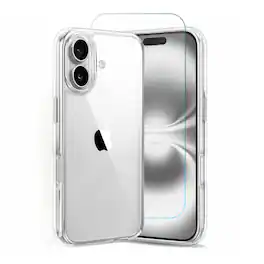 Entronix - iPhone 17 Bundle: Durable Case & Tempered Glass Screen Protector - Clear