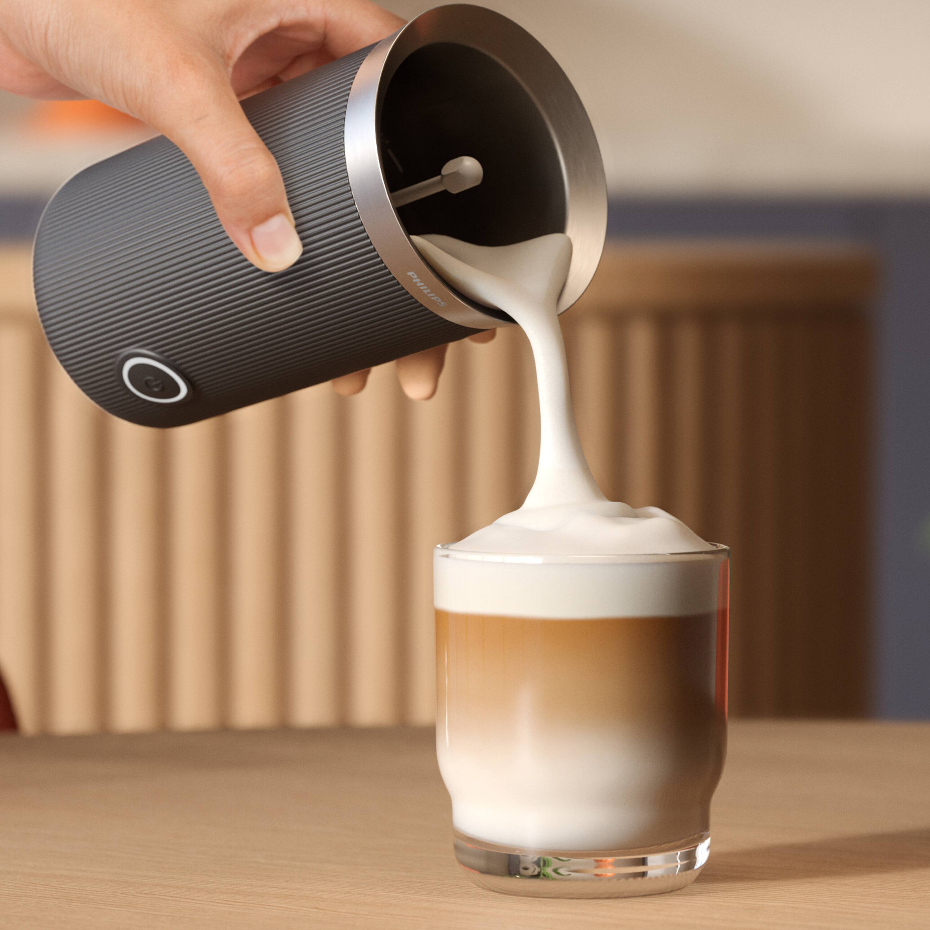 Left. Philips - Baristina Hot & Cold Milk Frother - Black.