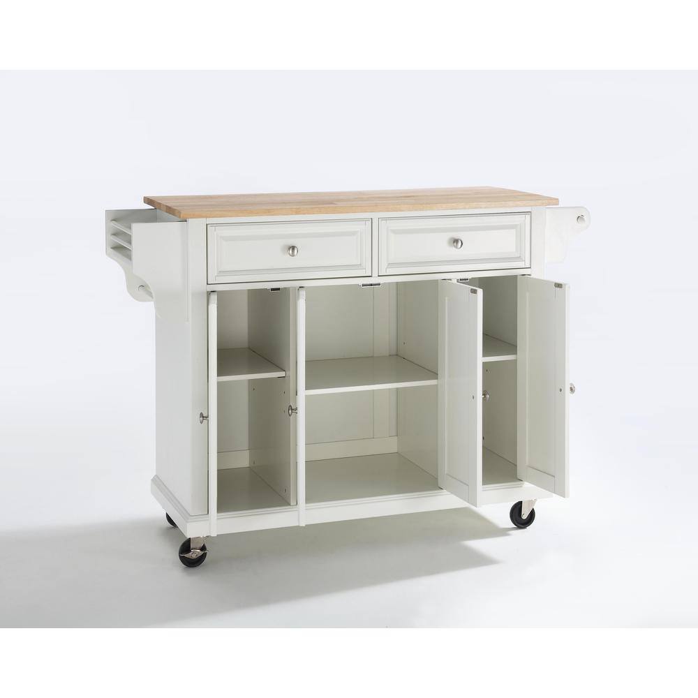 Left. Crosley Furniture - Full Size Wood Top Kitchen Cart - White.