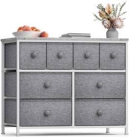 Sorbus - 8 Drawer Fabric Dresser for Bedroom, Hallway Fabric Bins - Gray