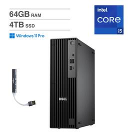 Dell - Pro Slim QCS1250 Mini Desktop (Intel i5-14500, 64GB DDR5, 4TB PCIe PCIe SSD, Intel UHD 770, Win 11 Pro) w/USB Hub - Black