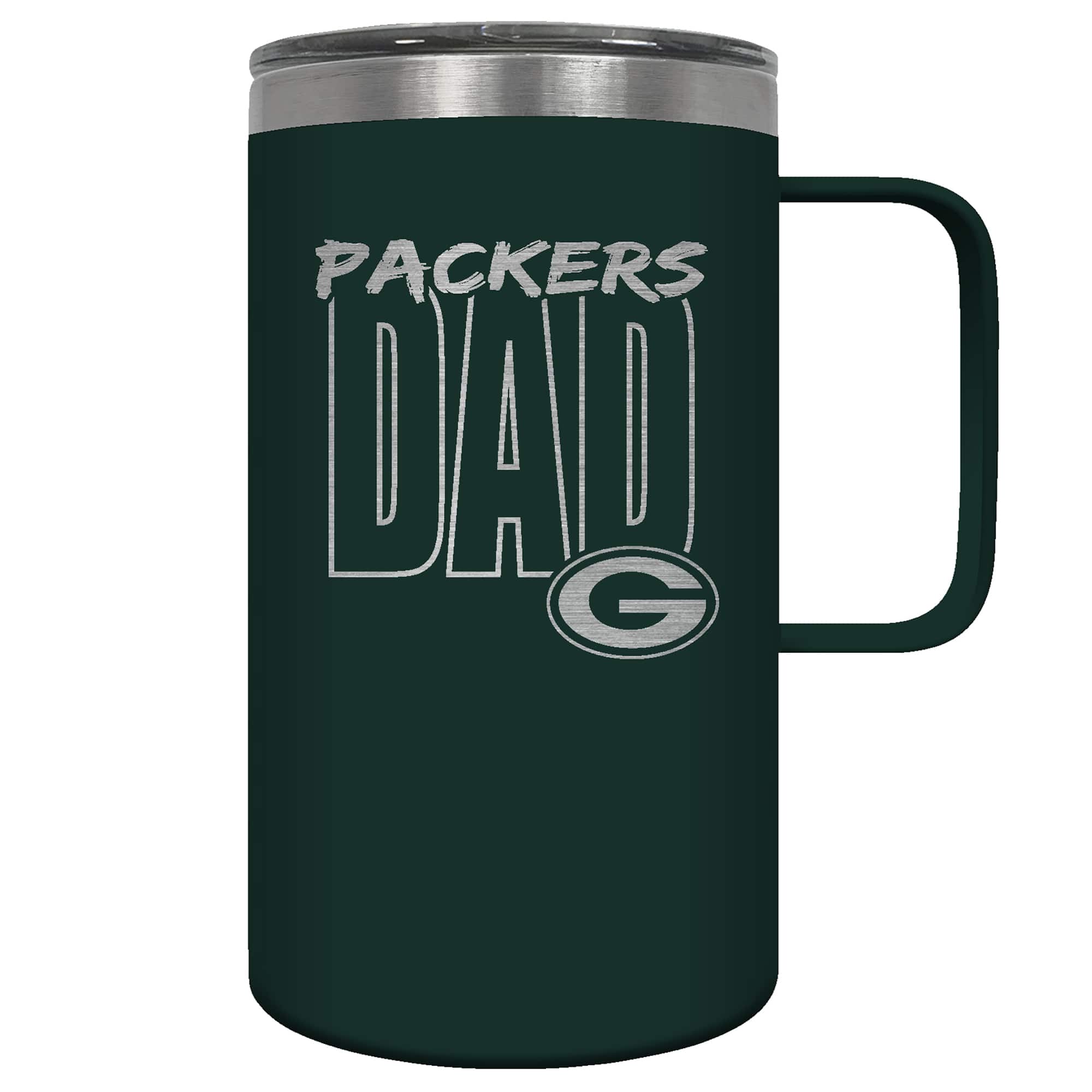 Great American Products - Green Bay Packers Dad 18oz. Hustle Travel Mug - Multicolor
