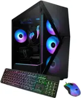 iBUYPOWER - Slate Gaming Desktop PC - AMD Ryzen 7 7800X3D- AMD Radeon RX 7800XT 16GB- 32GB DDR5 RGB RAM - 2TB NVMe - Black - Front_Zoom