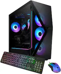iBUYPOWER - Slate Gaming Desktop PC - AMD Ryzen 7 7800X3D- AMD Radeon RX 7800XT 16GB- 32GB DDR5 RGB RAM - 2TB NVMe - Black - Front_Zoom