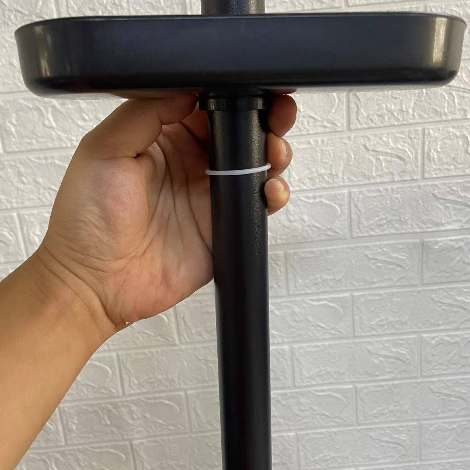 Alt View 5. GOODSILO - Adjustable Floor to Ceiling Tension Rod Laundry Drying Rack with Multi-Layer Design for Indoor and Balcony Use - Black.