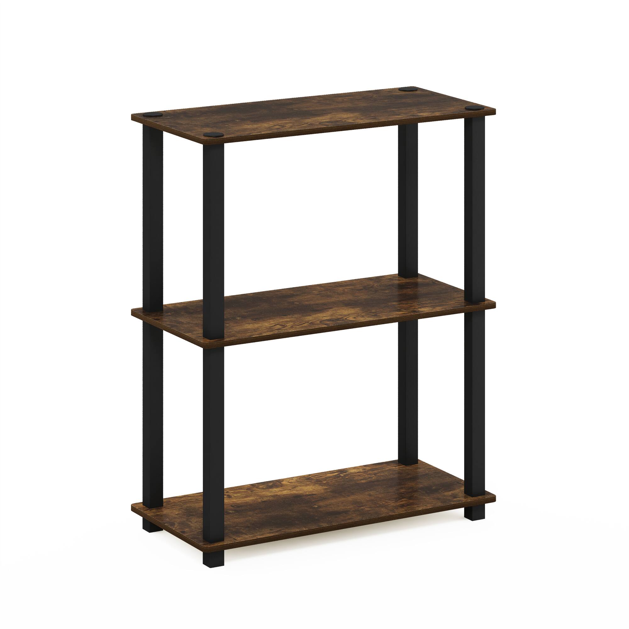 Alt View 7. HOMLUX - 3-Tier 29.6" Corner Shelf Open Shelves for Display  for Living Room and Office Organization Amber Pine & Black - Amber Pine & Black.