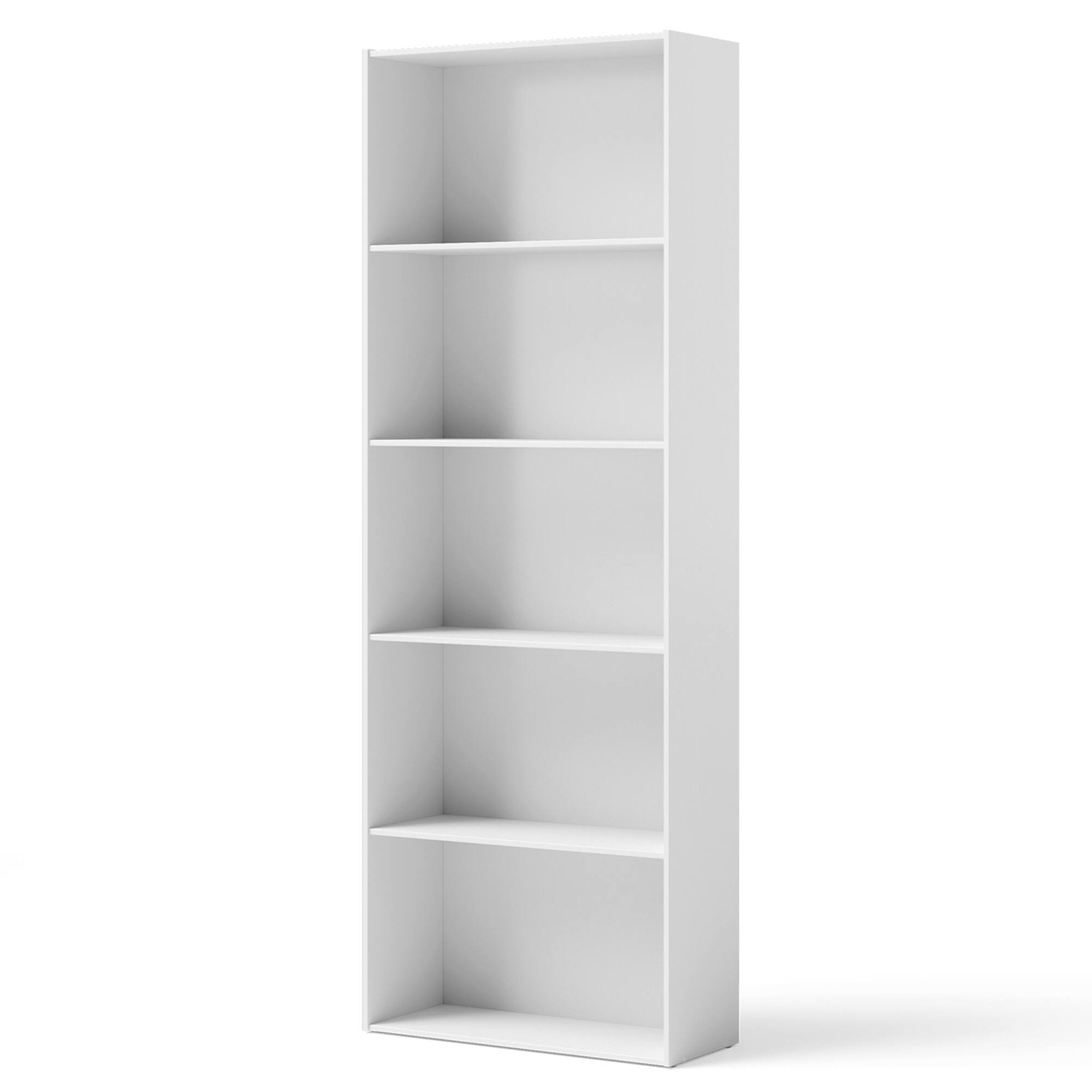 Alt View 15. Costway - 5-Shelf Storage Bookcase Modern Multi-Functional Display Cabinet Furniture White - White.