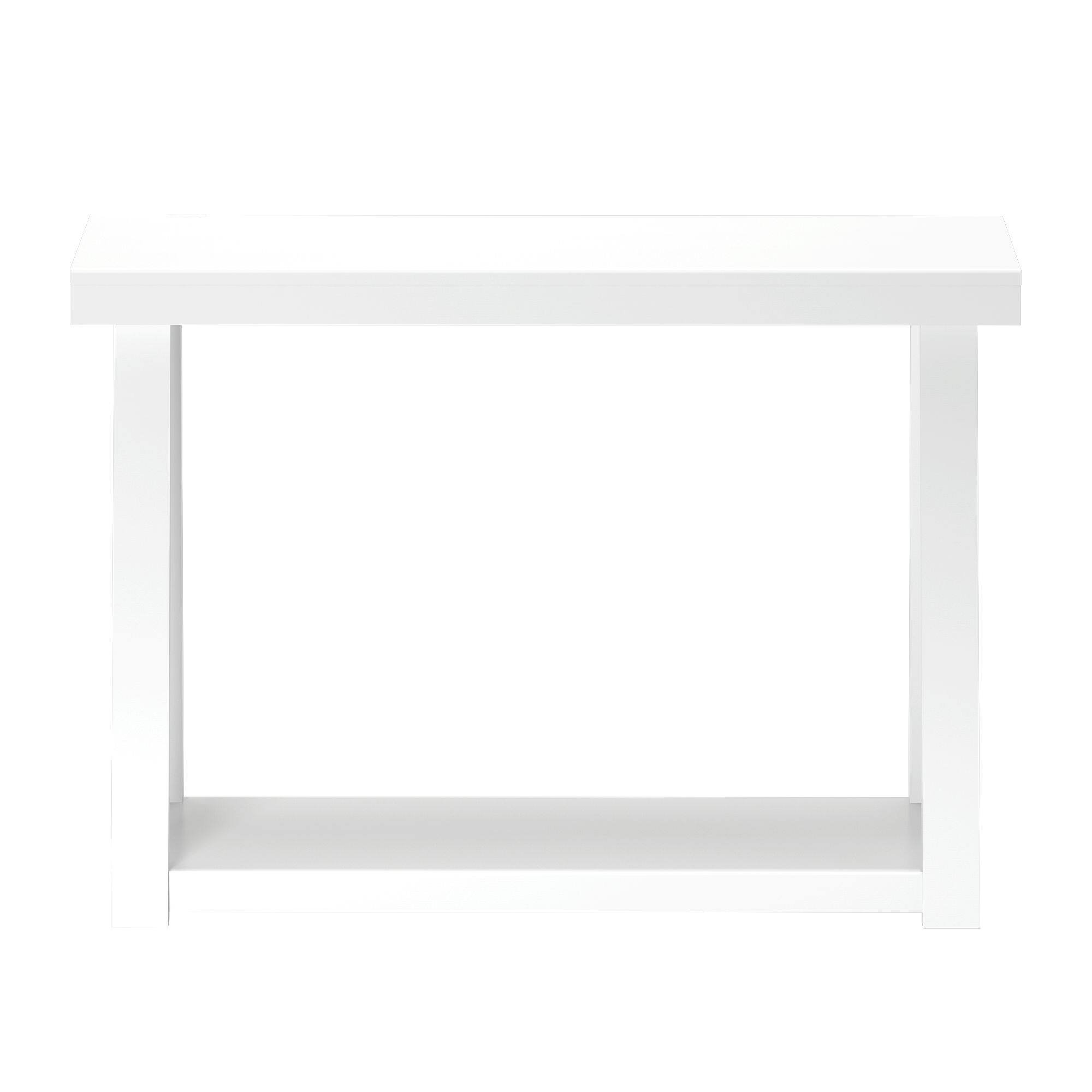Alt View 3. Plank+Beam - Classic Console Table with Shelf - 46 inches, White - White.