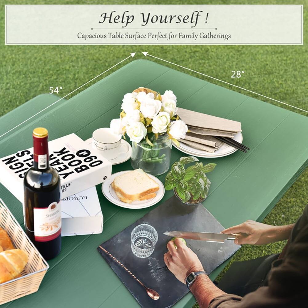 Help Yourself!  
Capacious Table Surface Perfect for Family Gatherings  
28" x 54"