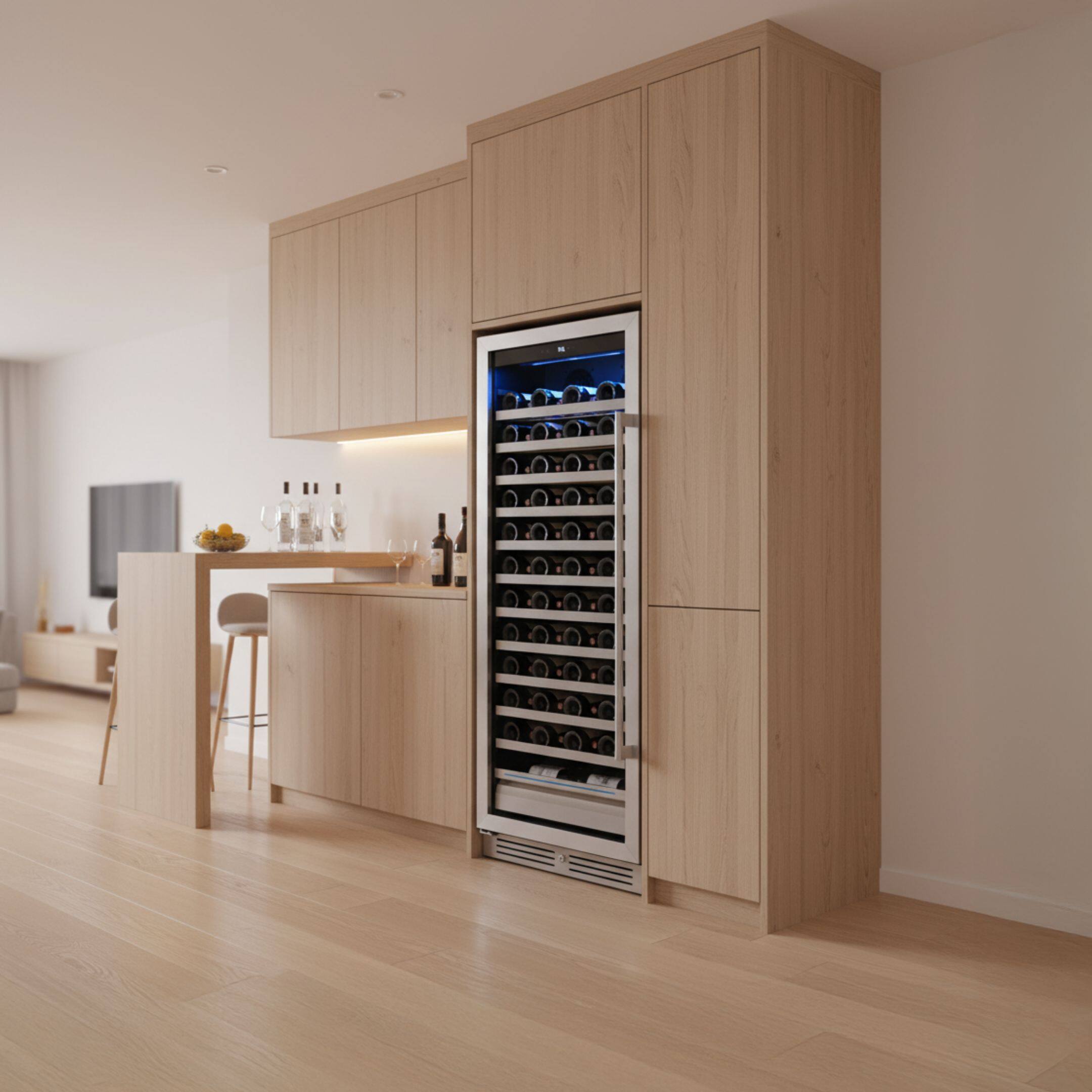 Back. Yeego - 24-inch Wine Cooler Refrigerator, 89-Bottle , 40°F-65°F , Built-in or Freestanding Installationfor Home/Bar/Kitchen - Stainless Steel.