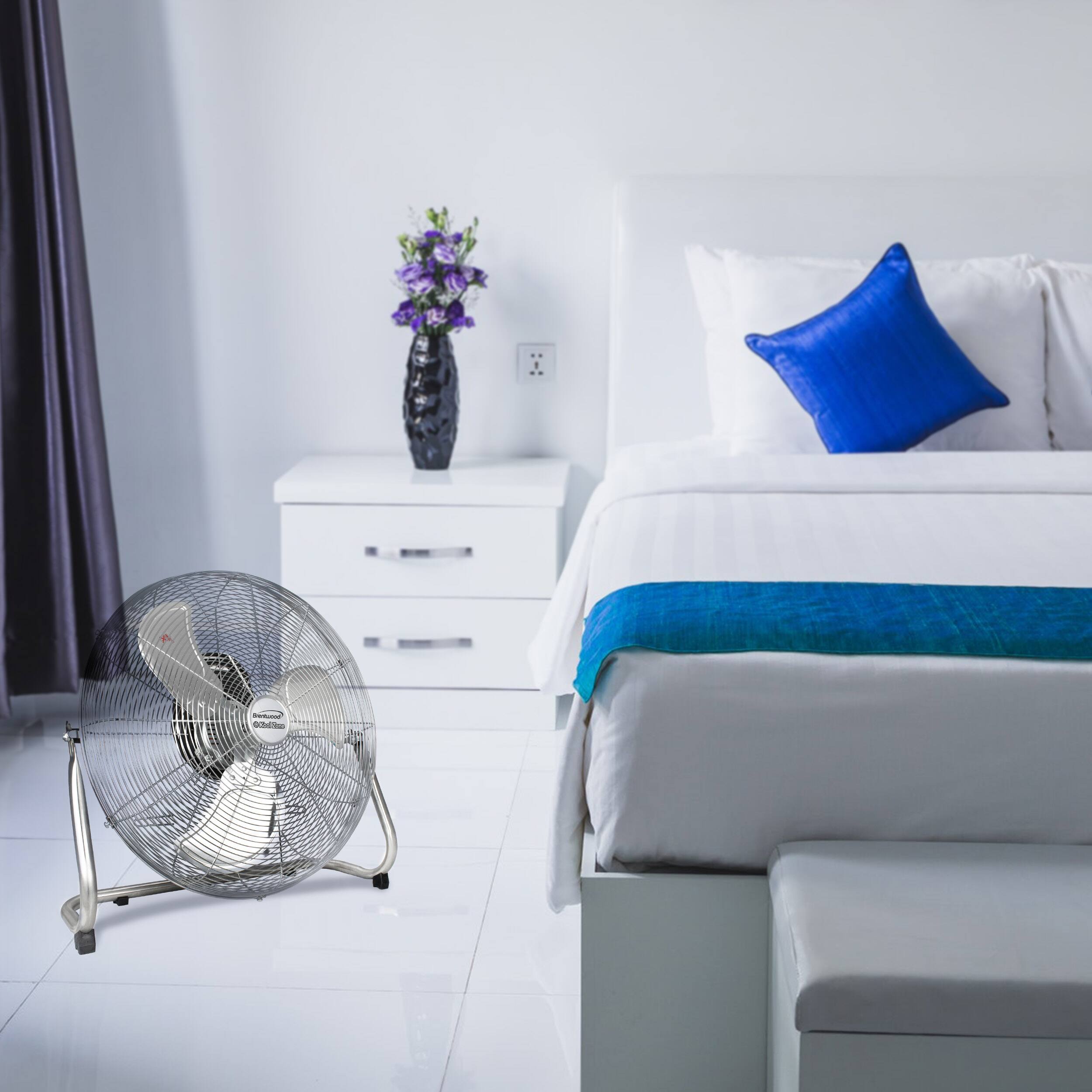 Alt View 6. Brentwood - Brentwood Kool Zone 20 Inch Chrome Floor Fan - Chrome.