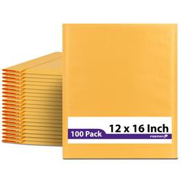 Fosmon - #6 Kraft Bubble Mailer 12 x 16 inches, Padded Shipping Envelopes for Book, Documents, 12 x 15" Usable size - 100 Pack - Orange