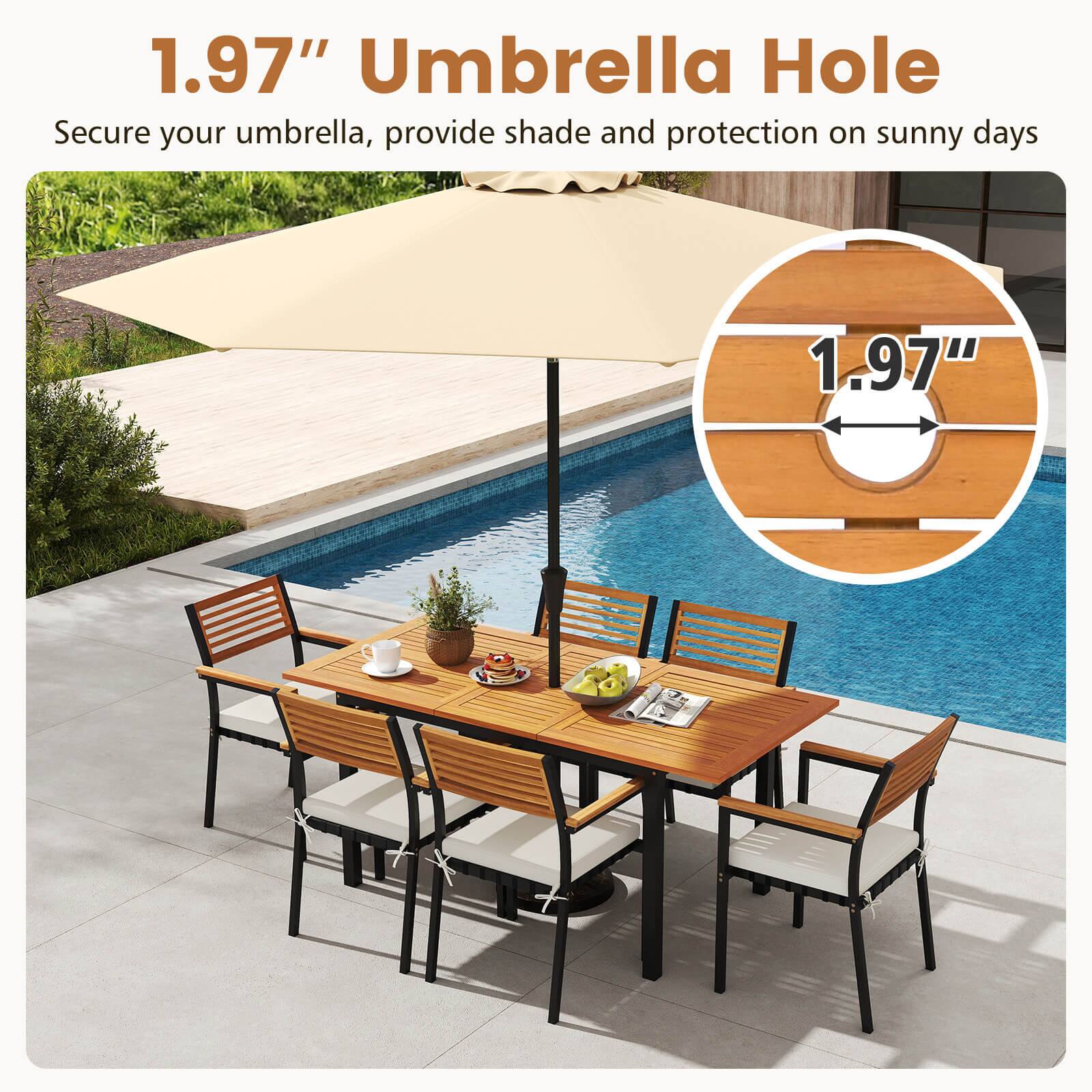 1.97" Umbrella Hole

Secure your umbrella, provide shade and protection on sunny days
