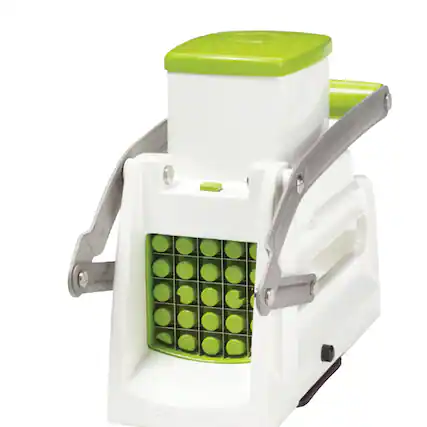 Front. Starfrit - Pro Fry Cutter and Cuber Multiuse Kitchen Tool - White/Green.