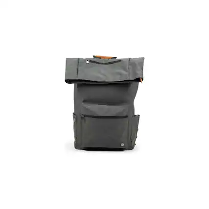 Front. PKG - Brighton II Foldtop Plus Backpack - Dark Gray.