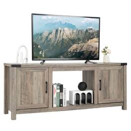 Costway - 62" Farmhouse TV Stand Entertainment Center for TVs up to 70 Inches - Natural